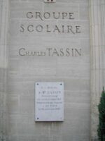 Plaque Commémorative du groupe scolaire Charles TASSIN