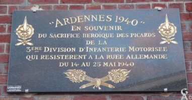 Plaque Commémorative ARDENNES 1940