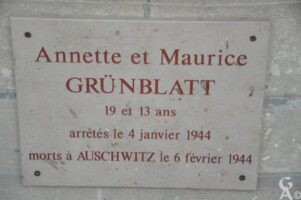 Plaque Commémorative GRUNBLATT