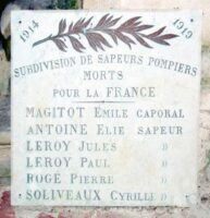 Plaque Commémorative des Sapeurs Pompiers