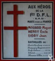 Plaque Commémorative de la 1ere DFL