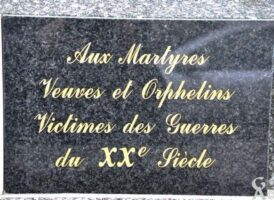 Plaque Commémorative des Veuves et Orphelins