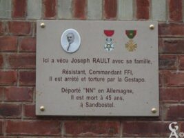Plaque Commémorative Joseph RAULT