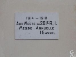 Plaque Commémorative du 201e R.I.