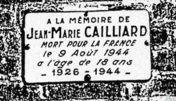 Plaque Commémorative Jean Marie CAILLIARD