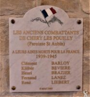 Plaque de l'église 1939-1945