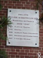 Plaques Commémoratives du Maréchal Leclerc