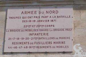 Armée du Nord Troupes qui ont pris part à la bataille des 18-19 janvier 1871 22ème et 23ème corps La brigade des mobilisés Isnard la brigade Pauly Infanterie : 2ème-17-18-19-20-21ème bataillons de marche Régiment de fusilliers marins 44-46-47-48-91ème régiment de mobiles