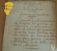 Document de l'ancien cimetière protestant