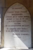 Plaque de la sépulture de F. Bourgeois - JP Brazier