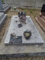 Pierre tombale avec plaque photos et plaque anciens combattants - natty