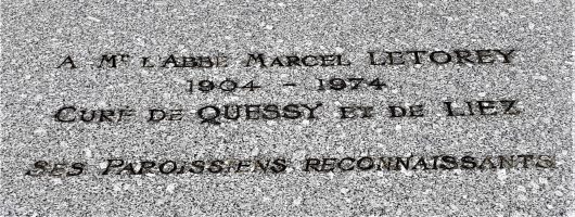 plaque sur sépulture de Marcel Letorey dans le cimetière de Quessy - JphBrazier
