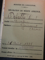 décoration mérite agricole Paul Deballe 