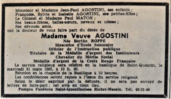 AGOSTINI NÉE ROPPÉ