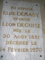plaque apposée dans la chapelle funeraire familiale-natty