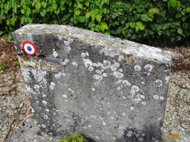 stèle du monument avec gravure et macaron du souvenir français - natty