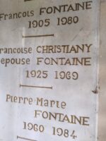 Plaque d'identification dans la chapelle familiale -O Dufour