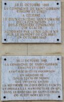 Manufacture des Glaces : Plaque commémoratives Louis Lucas de NEHOU et Fondation de la manufacture des Glaces