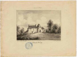 Château de Wiège en 18775 par A.Piette d'après un croquis de Mr Papillon -AD02 008Fi01618