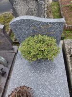 monument gris moucheté avec stèle gravée en lettres dorées - O.Dufour