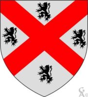 D'argent au sautoir de gueules cantonné de quatre lionceaux de sable. - Contributeur : W.Vaudron