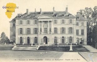 Château de Montgobert, façade principale. - Contributeur : Carte postale : Sébastien Sartori