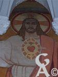 L'église - Fresque d'Emile Flamant